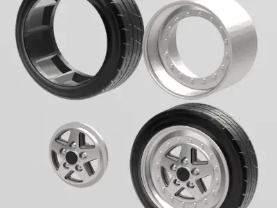 GOTTI WHEELS WITH STRETCHED TIRES IN 2 DIFFERENT SIZES 3D print model