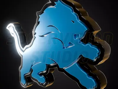Detroit Lions logo - Cinematic - 3D print 3D model