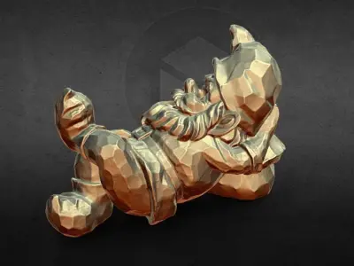 Gnome Relaxing On The Ground garden decoration 3D print model