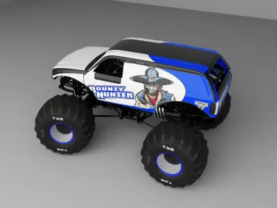 Monstre Truck Low-poly 3D model