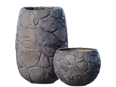 Decorative Floor Stone Garden Vase Pot Planter Home Decoration 3D model