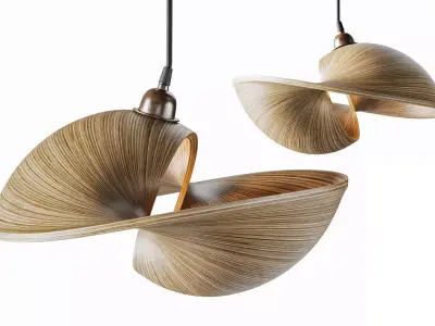 Udara Bamboo Shell Lampshade 40 3D model