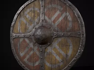 Viking War Shield YR Low-poly 3D model
