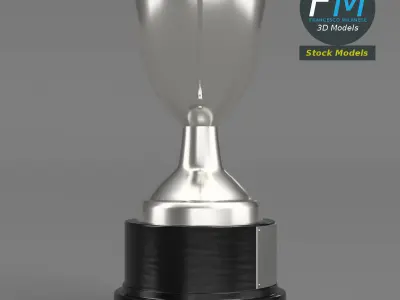 Silver trophy cup 3D model