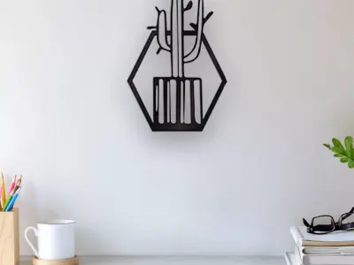 Cactus Wall Art 3D print model shop
