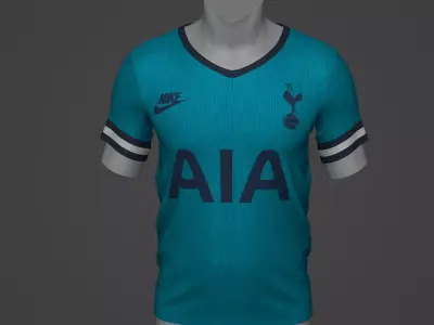 tottenham Football Jersey T-Shirt - Soccer Kit Low-poly 3D model