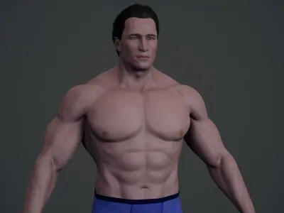 Bodybuilder v02 Low-poly 3D model