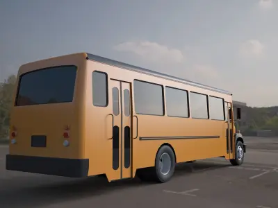 bluebird school bus yellow 3D model