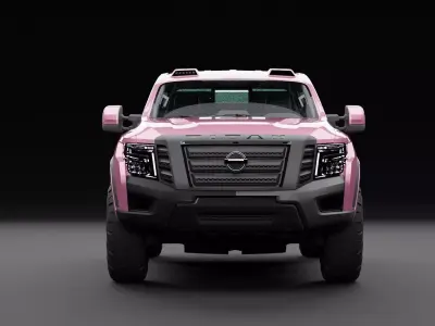 Nissan 4x4 Car Metallic Fuchsia Low-poly 3D model