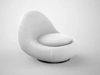Deane Lounge Chair white Low-poly 3D model