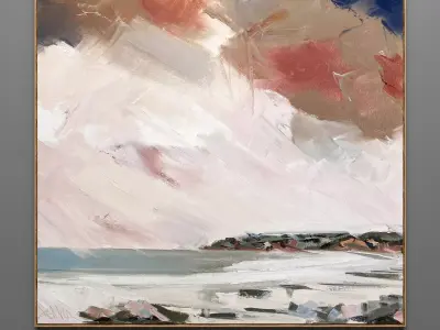 Plaster two square photo frames 05 Low-poly 3D model