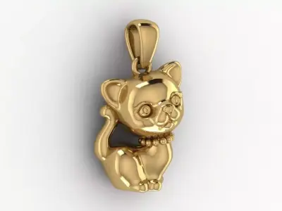pendant cat kittie cute 3D print model