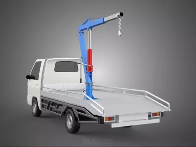 PICKUP TRUCK SWIVEL LIFTING CRANE WINCH HOIST HOOK JIB SLEWING 3D model