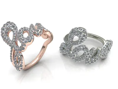 Love Ring Pave 3D print model