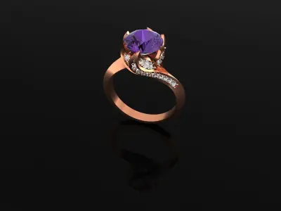 ENGAGEMENT RING 3D print model 20