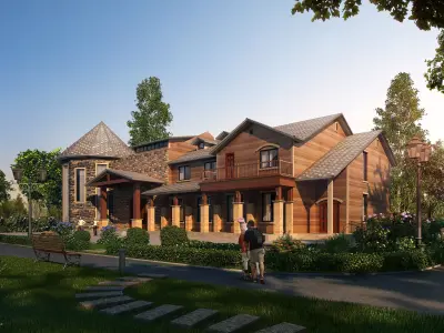 3D model of 2022 luxury fashion villa exterior 21 3D model