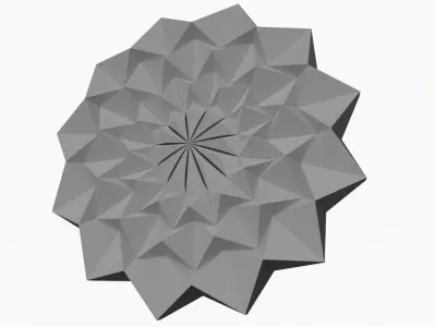 Geometric  Globe Marigold Flower - Abstract Low Poly 3D print model