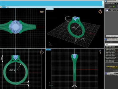 Solitaire Diamond Wedding Ring R3 3D print model