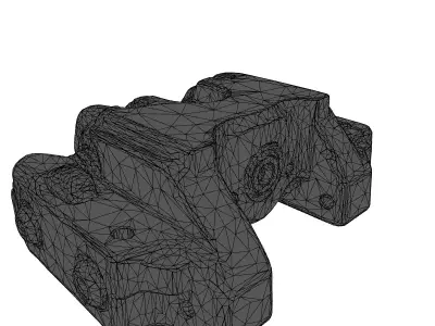 Realistic Industrial Valve Block 3D Model Low-poly 3D model