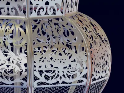 Floral moroccan lantern 3D model