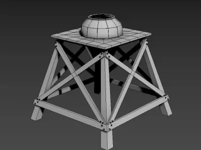 High stool With PBR texture and Low-poly 3D model