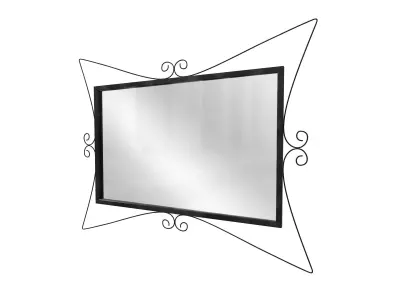 Large Wrought Iron Wall Mirror 3D model
