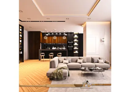 Living Room and Kitchen Scene for 3dsmax and Vray Renderer  3D m 3D model