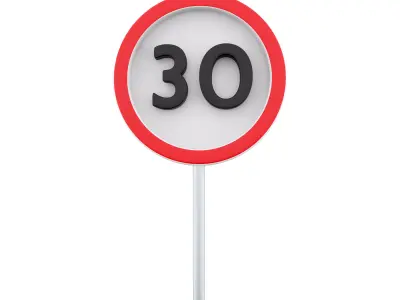 3d Thirty-speed limit traffic sign  icon 3D model