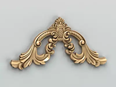 Carved decor horizontal 044 3D model