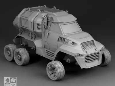 Futuristic Garbage truck 3D print model