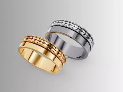 wedding ring set 3D print model