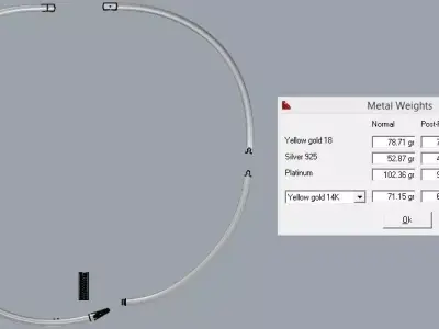 Jewelry Nail Necklace Gold 3D print model