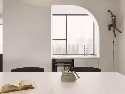 Modern living room dining room interior scenes 439 3D model
