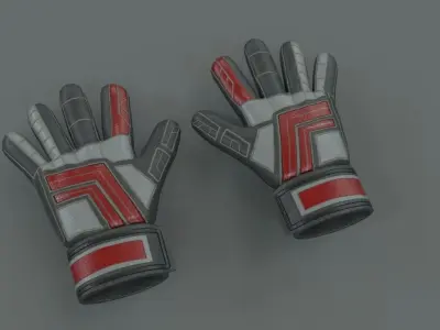 Gloves 3D Soccer Futbol LowPoly HighPoly Low-poly 3D model