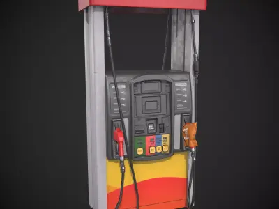 Gasoline Pump Fuel Dispenser Low-poly 3D model
