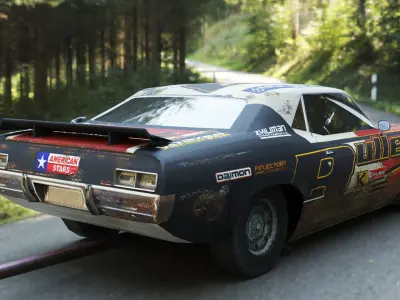 Rally 1990s Low-poly 3D model