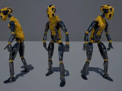 WORKER ROBOT Low-poly 3D model