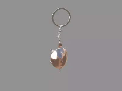 Turtle keychain copper 3D model