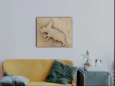 The triceratops dinosaur decoration 3D print model