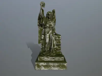 statue 2 of angel Low-poly 3D model