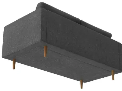 Loveseat - Grey Low-poly 3D model