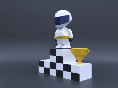 Low Poly RacerModel Origami 3D print model 3D print model  3D print model