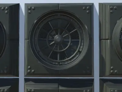 Animated Industrial Fan Low Poly Free low-poly 3D model