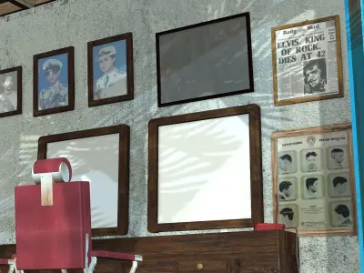  Classic barber shop 3D model