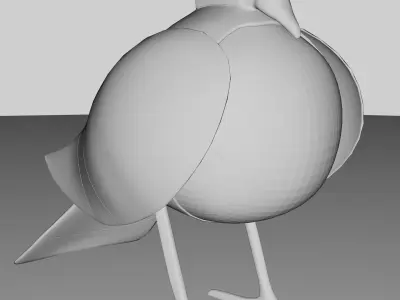 Stylized Bird Lamp 3D Model for Game Archviz Print Asset Low-poly 3D model