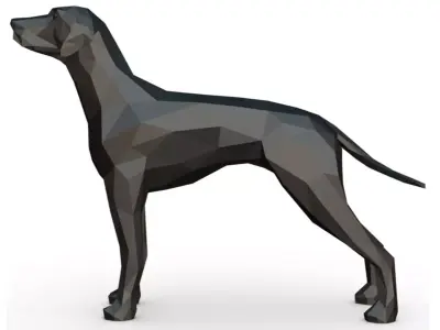 Dalmatian low poly dog 3D print model