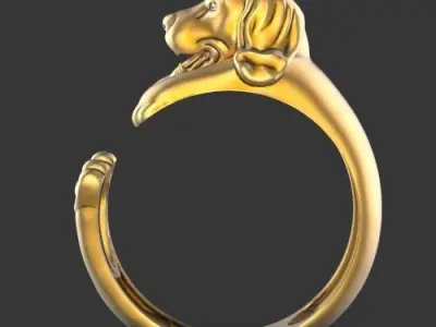 dog ring Silver Gold  Print Silver Gold  Print 3D print model