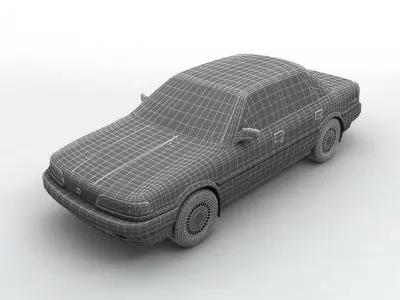 1991 Toyota Camry Sedan Low-poly 3D model