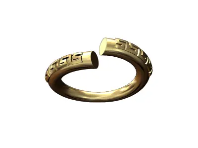 Greek key twisted conical rope ring US size 6to9 3D print model  3D print model