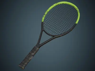 Tennis Racquet 1B Low-poly 3D model